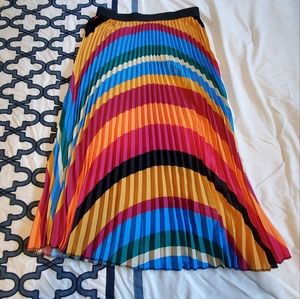 Sadie & Love Full Length pleated rainbow-ish skirt, size large
